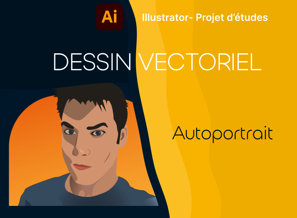 Dessin vectoriel : Autoportrait.