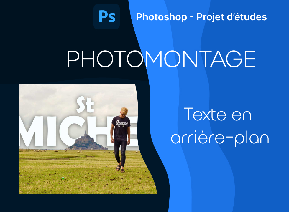 Photomontage: Texte incrusté en arrière plan.